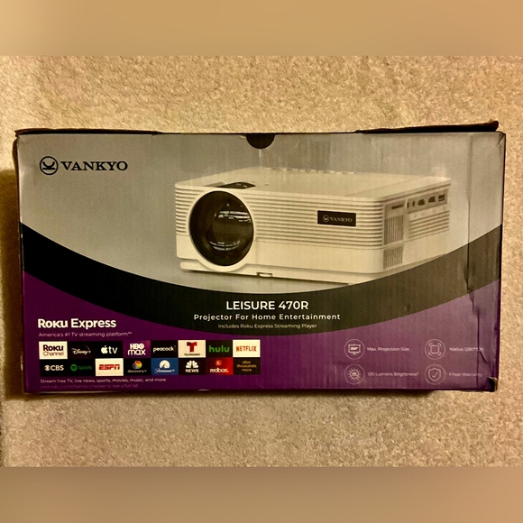 BRAND NEW VANKYO Leisure 470R HD Mini Projector w Roku Express Streaming Player. - Picture 1 of 6